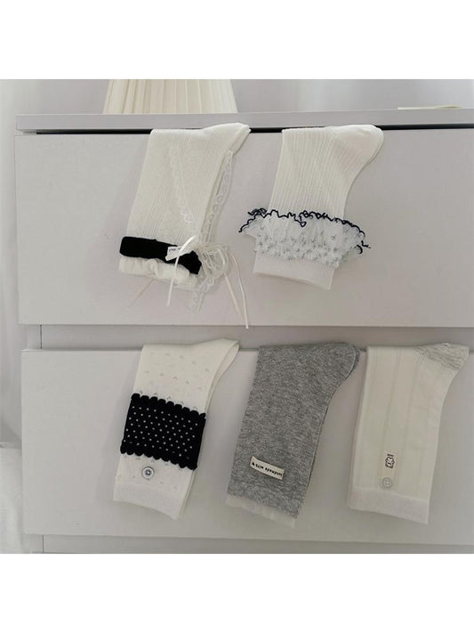 Rufia - Sweet Style Decorative Casual Crew Socks