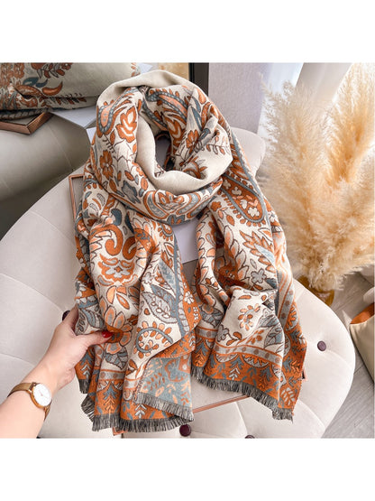 Scarvii – Paisley Print Fringe Scarf & Wrap