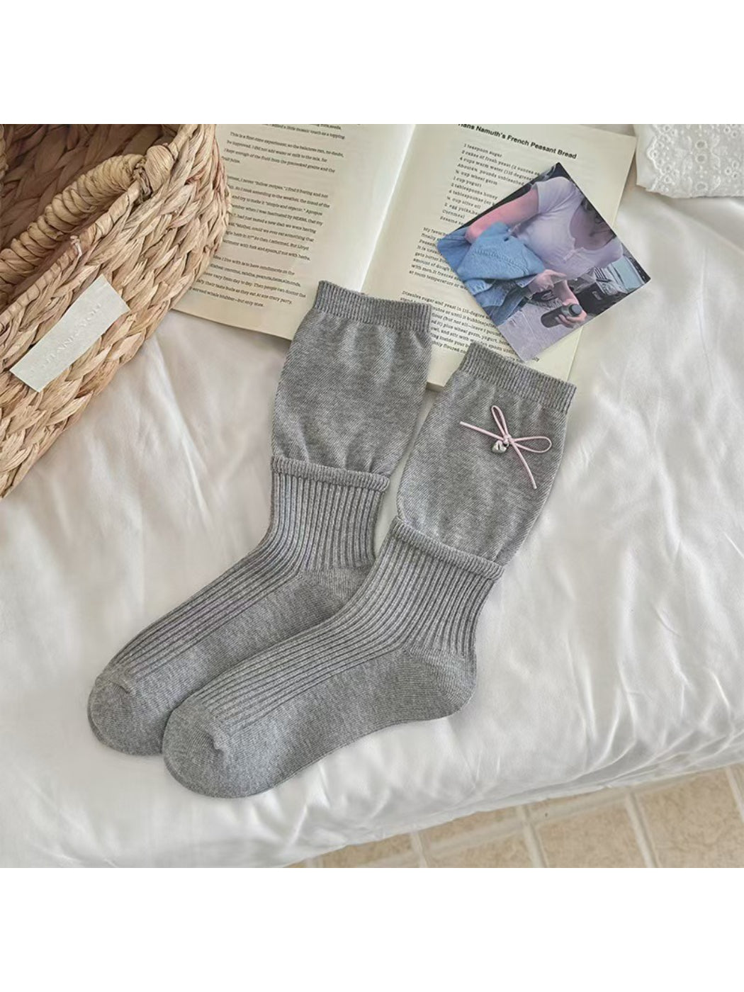 Rufia - Delicate Ribbon Charm Crew Socks product image 6