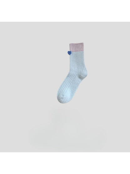 Rufia - Heart Detail Rib Crew Socks