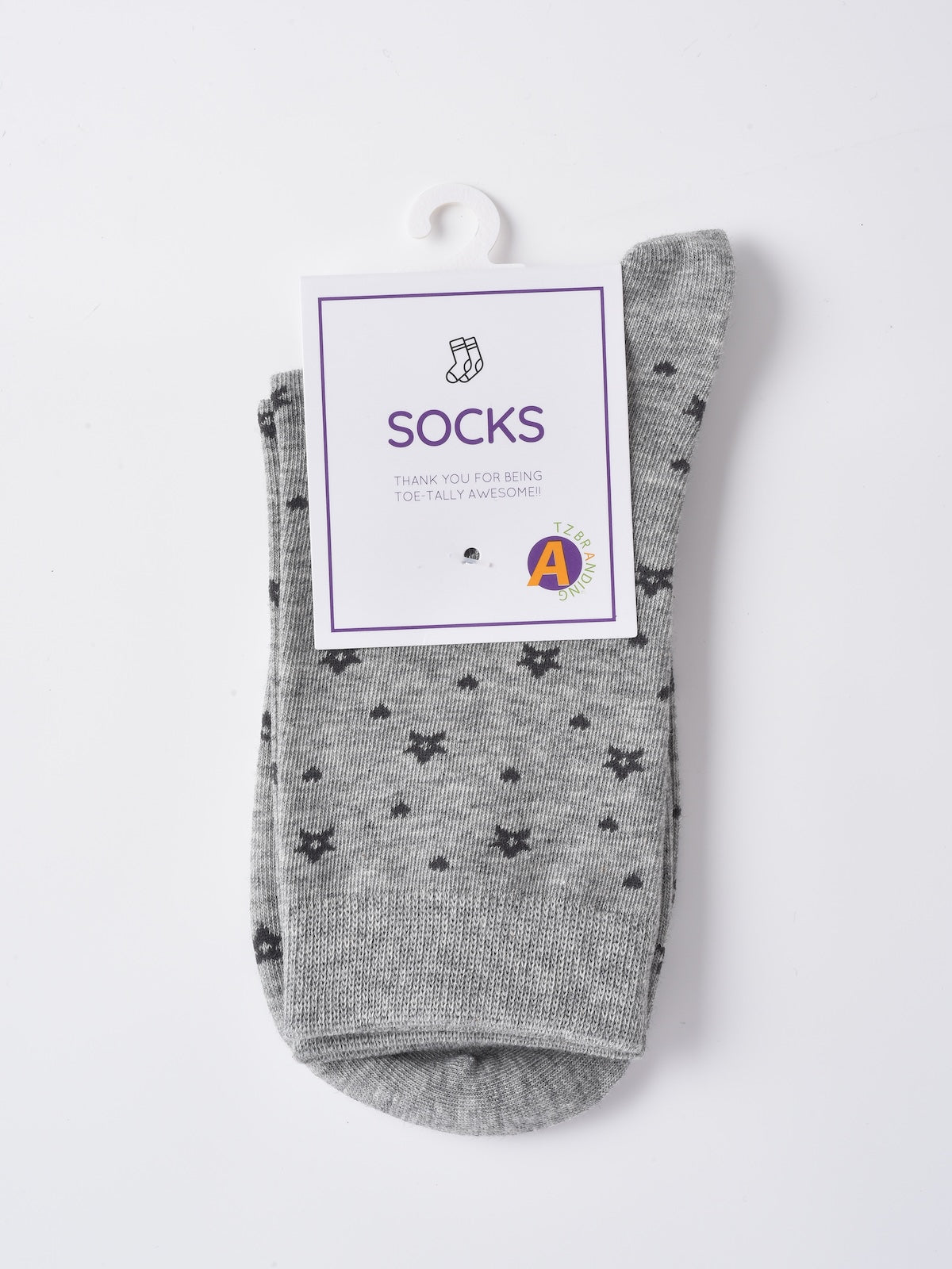 Rufia - Gray Floral Bow Mid-Calf Socks for Women