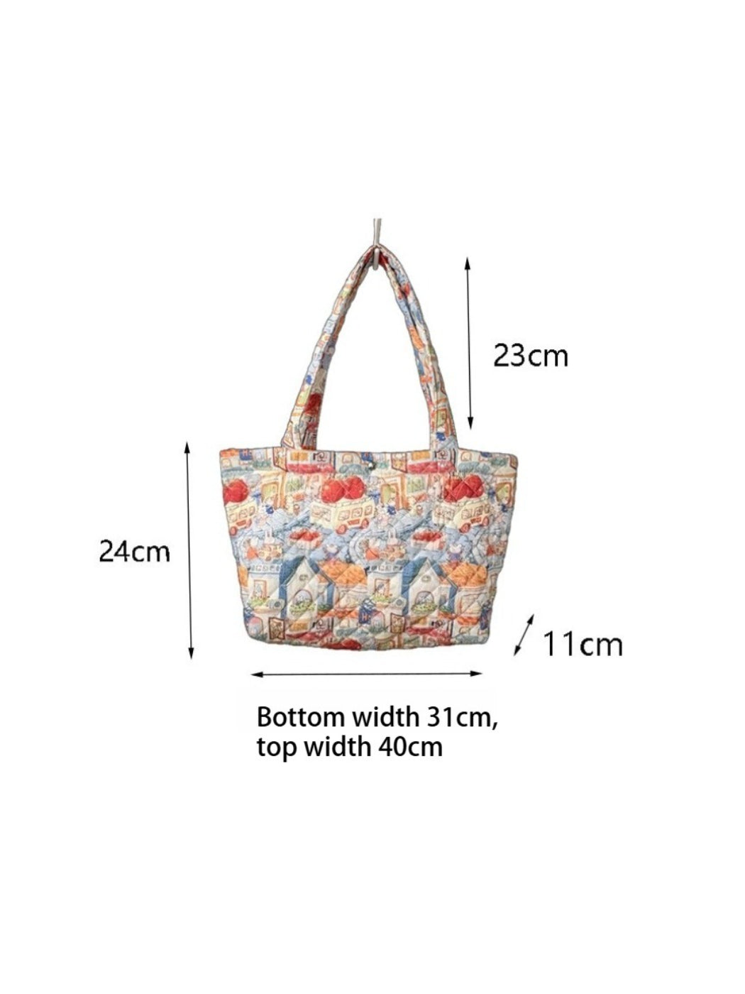 Cosbai – Quilted Cartoon Tote Bag