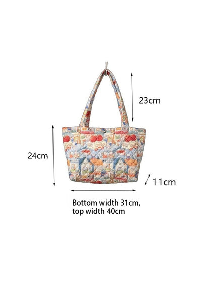 Cosbai – Quilted Cartoon Tote Bag