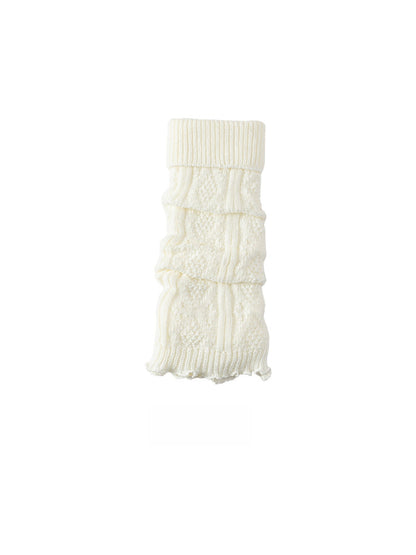 Cozyra - Textured Knit Ruffled Leg Warmers