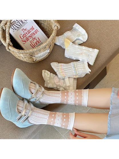 Rufia - Sheer Dot Texture Crew Socks product image 2