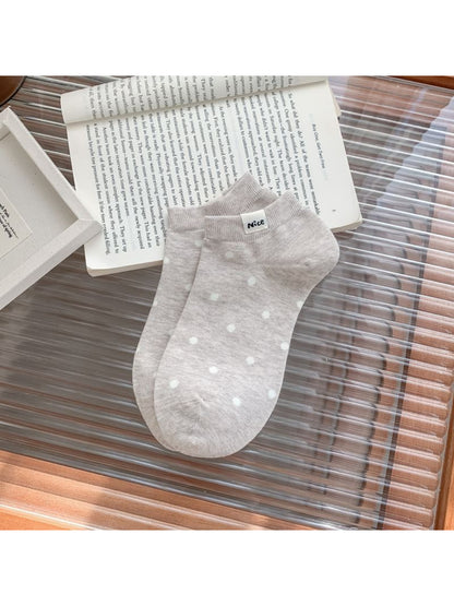 Close-up of Rufia Everyday Polka Dot Socks showing fabric texture and polka dot pattern