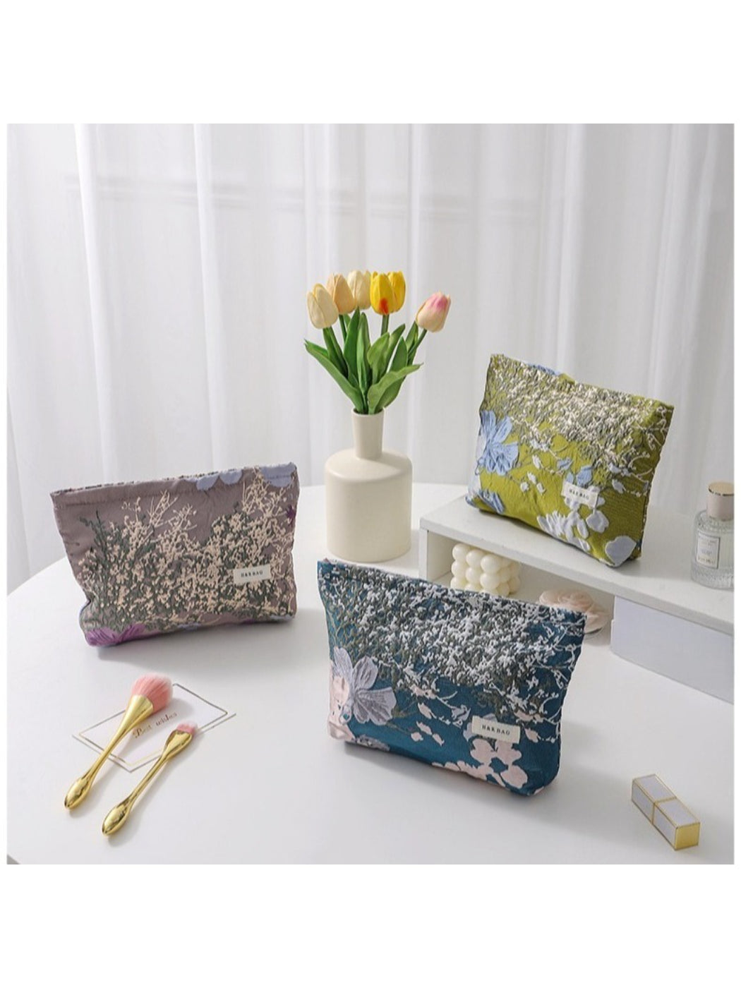 Cosbai - Meadow Floral Cosmetic Bag