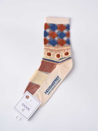 Rufia -  Hollow-out Floral Pattern Sheer Socks