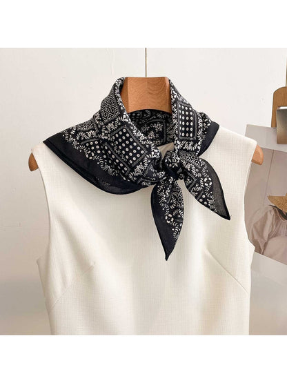 Scarvii - Mixed Floral Dot Patchwork Square Scarf