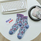Rufia - Embossed Floral Pattern Women's Socks