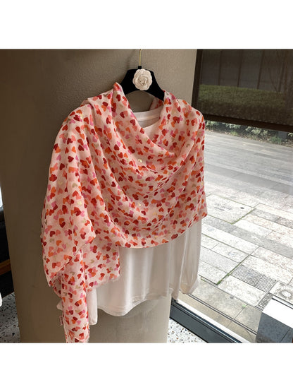 Scarvii - Heart Pattern Plain Weave Shawl Scarf