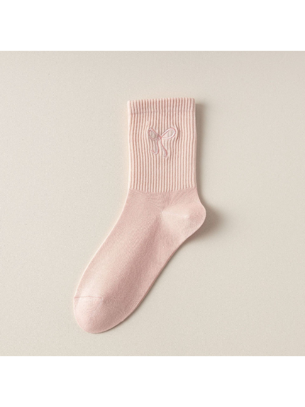 Rufia - Delicate Bow Embroidered Ribbed Crew Socks product image 8