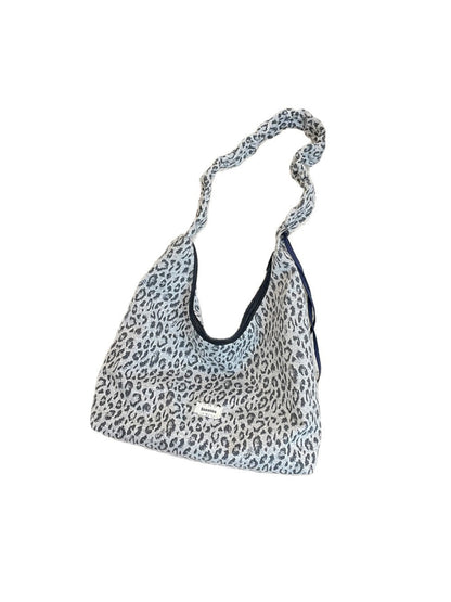 Cosbai - Leopard Print Ruched Strap Hobo Bag