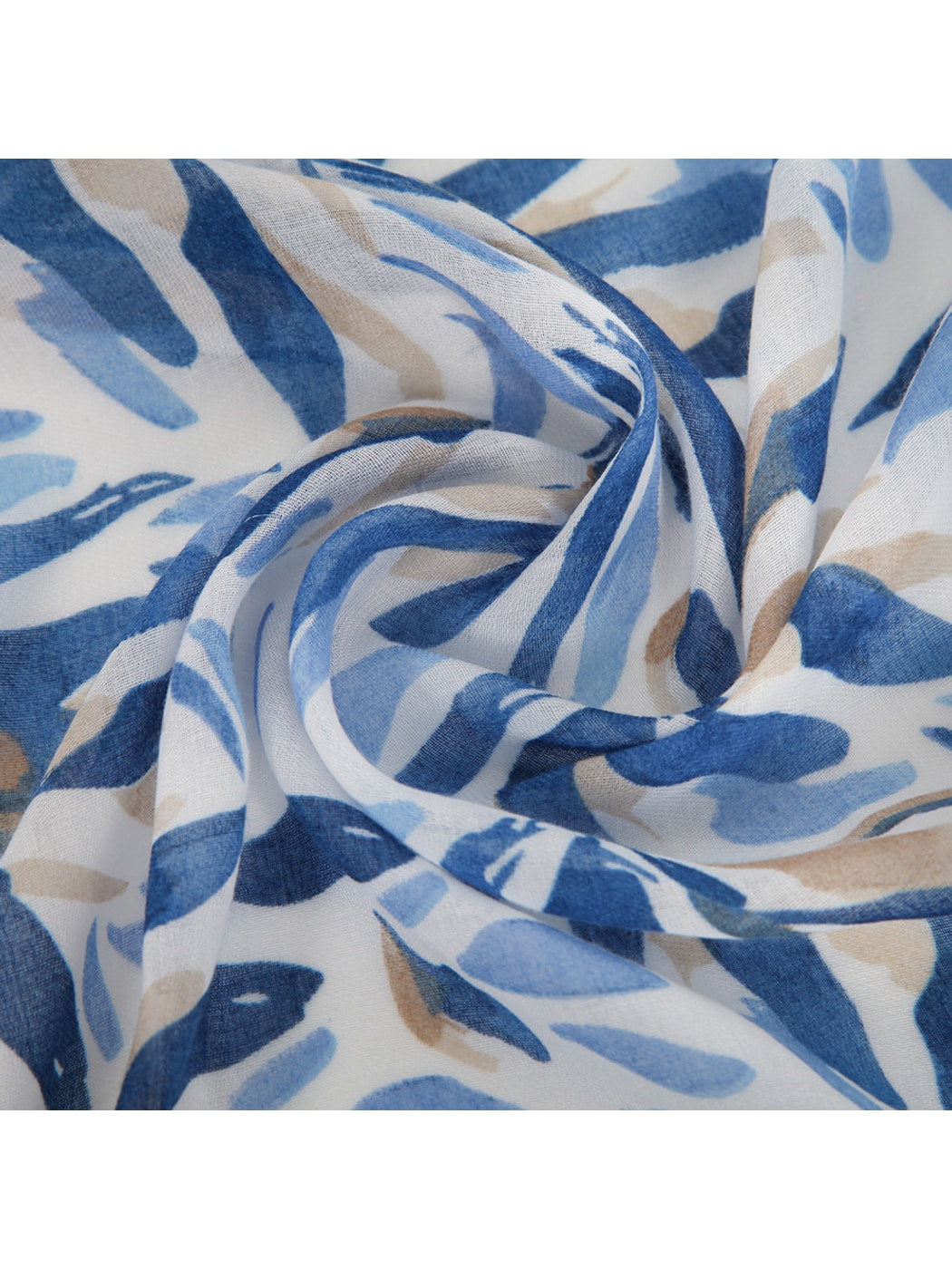 Scarvii - Layered Leaf Print Wrap Style Long Scarf