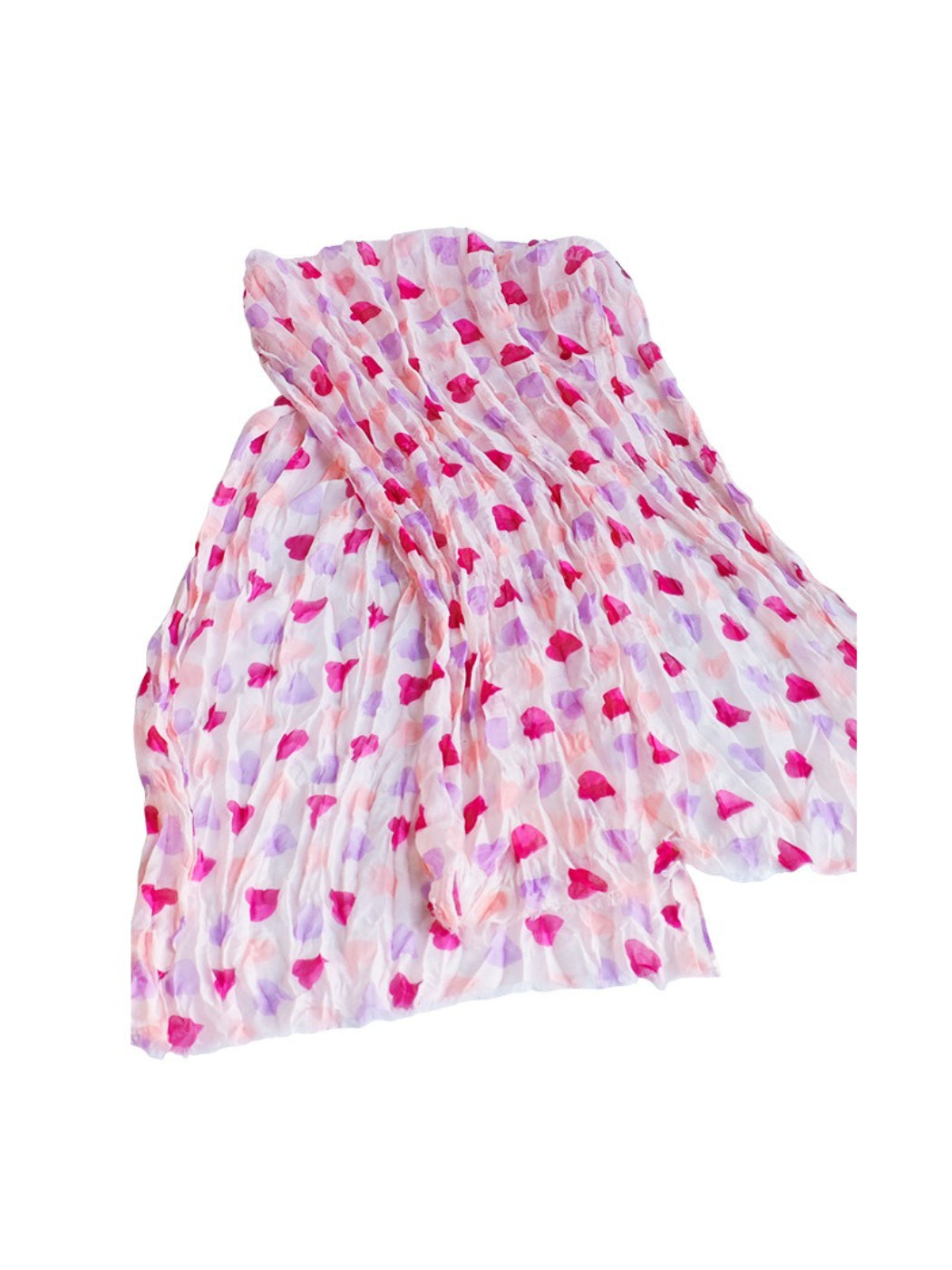 Scarvii - Soft Pink Heart Print Sheer Scarf