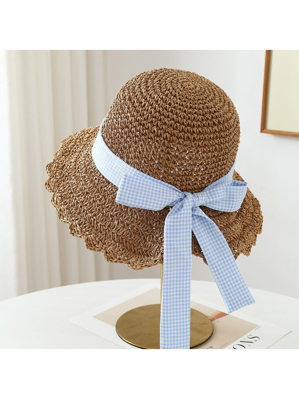 Haila - Bow Trim Round Crown Summer Sun Hat