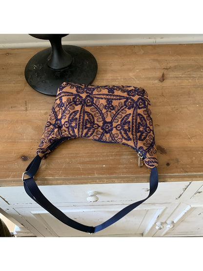 Cosbai - Vintage Embroidered Canvas Shoulder Bag