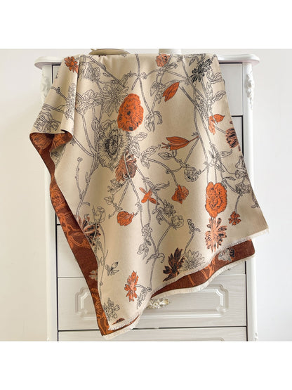 Scarvii - Reversible Botanical Jacquard Shawl