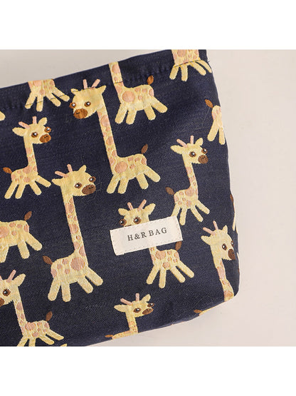 Cosbai - Cute Giraffe Print Handheld Cosmetic Bag
