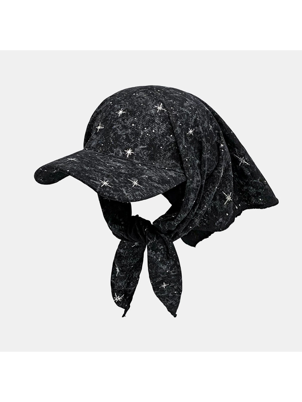 Haila star pattern retro bandana cap front view on white background