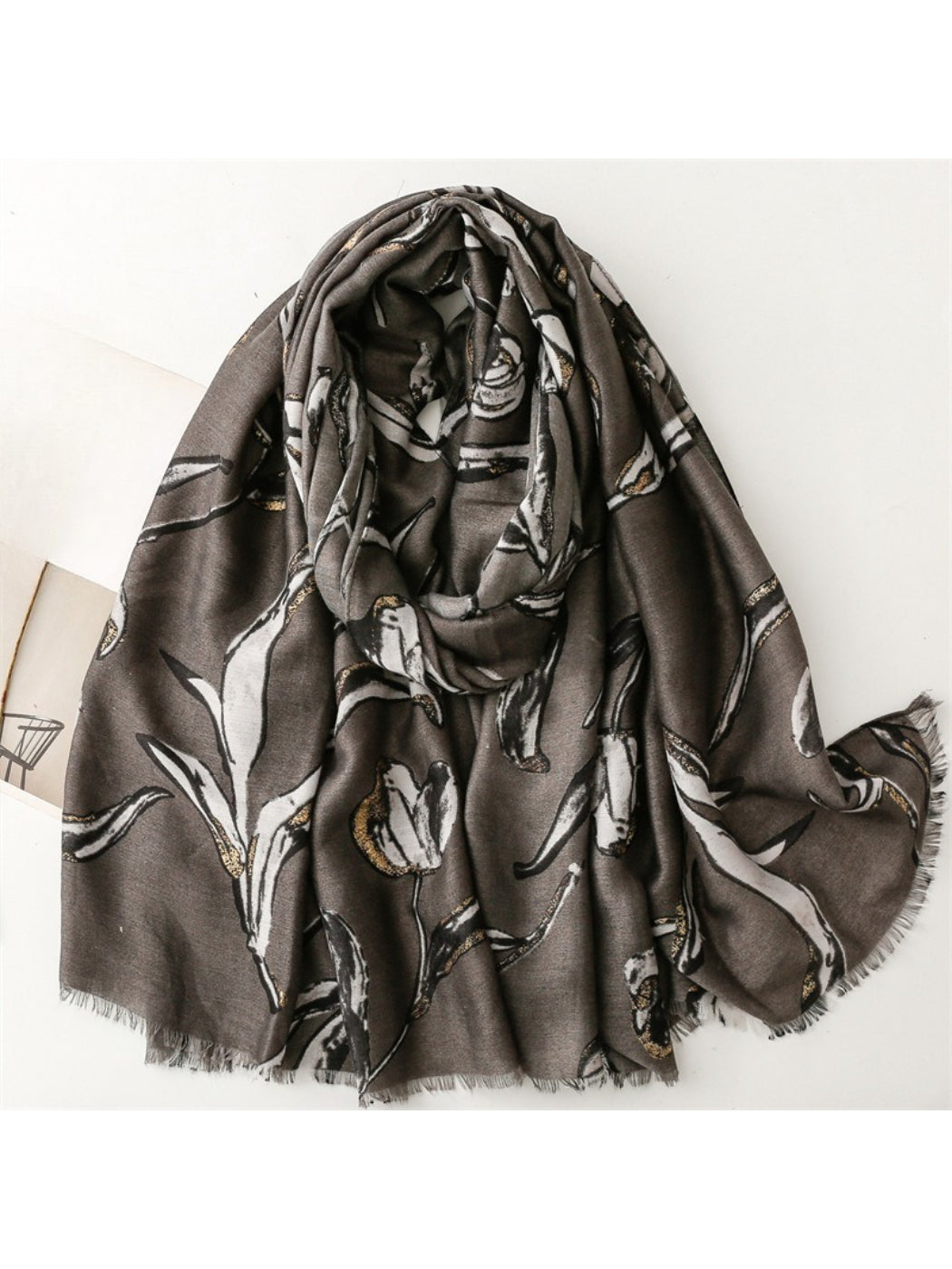 Scarvii - Abstract Tulip Sketch Print Scarf