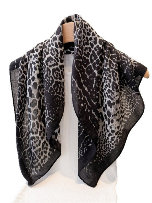 Scarvii - Dark Leopard Print Square Scarf