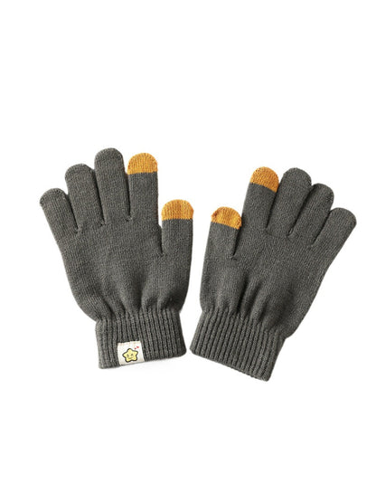 Gloving - Contrast Color Ribbed Cuff Touchscreen Gloves