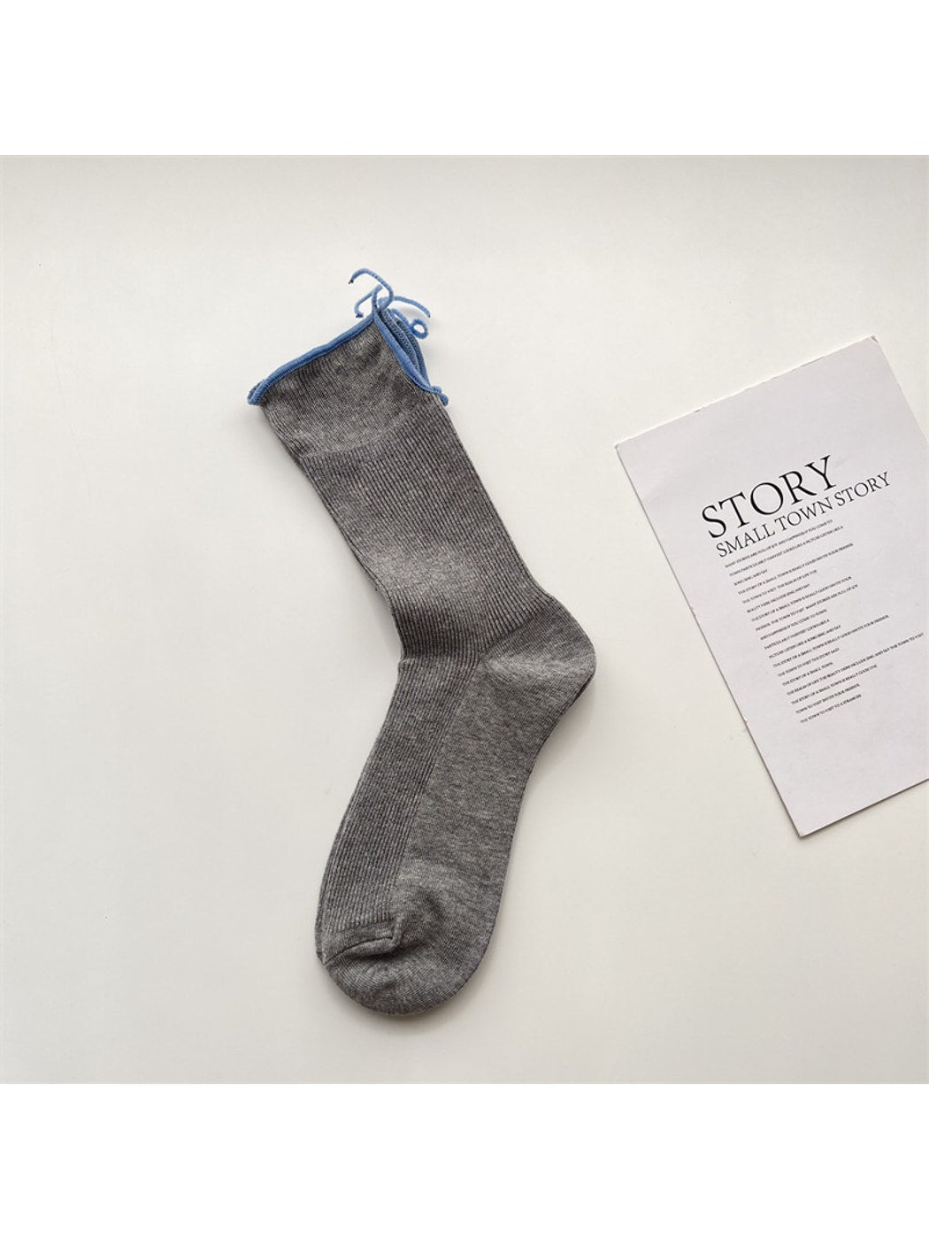 Rufia - Pastel Solid Ribbed Fashion Crew Socks