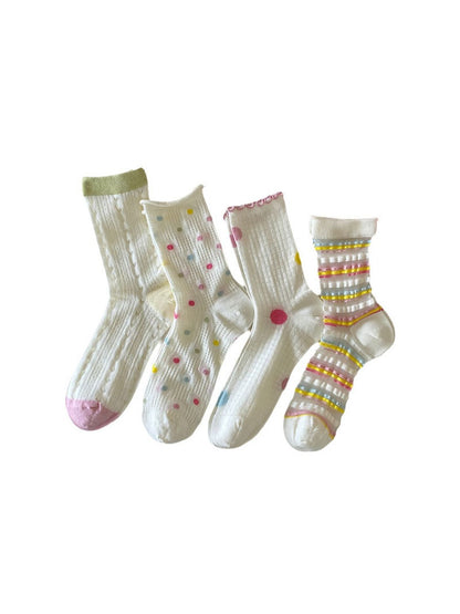 Rufia - Colorful Mesh Crew Socks - Breezy & Fun