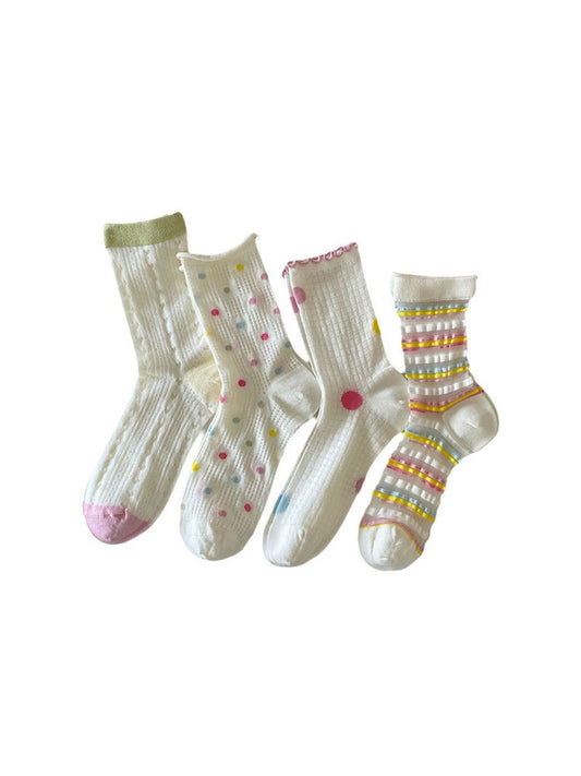 Rufia - Colorful Mesh Crew Socks - Breezy & Fun