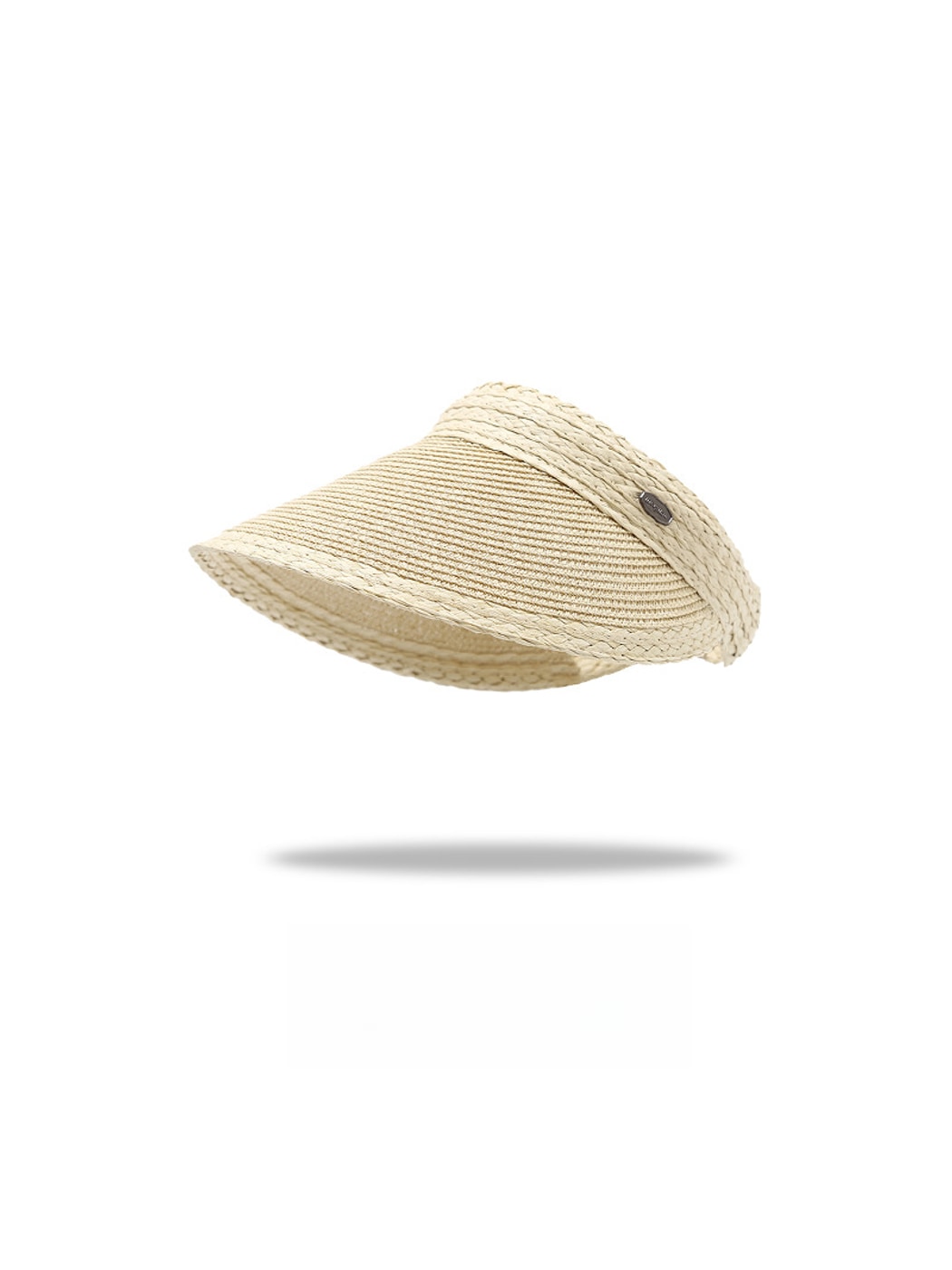 Haila - Solid Color Weave Style Wide Brim Visor Cap