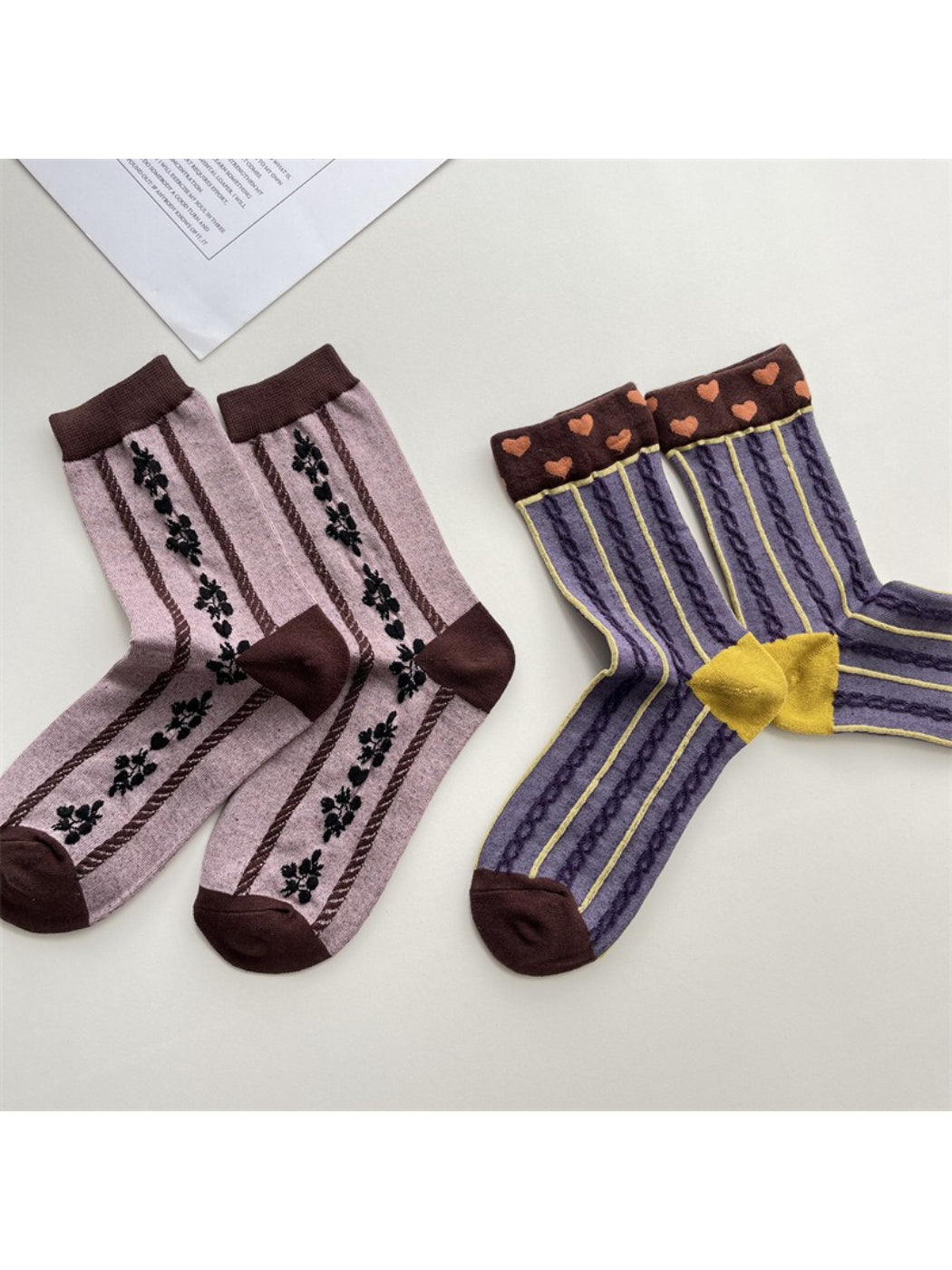 Rufia - Mixed Motif Crew Socks