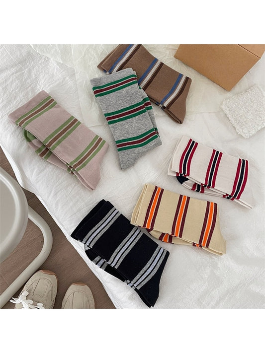 Rufia - Striped Color Block Everyday Crew Socks