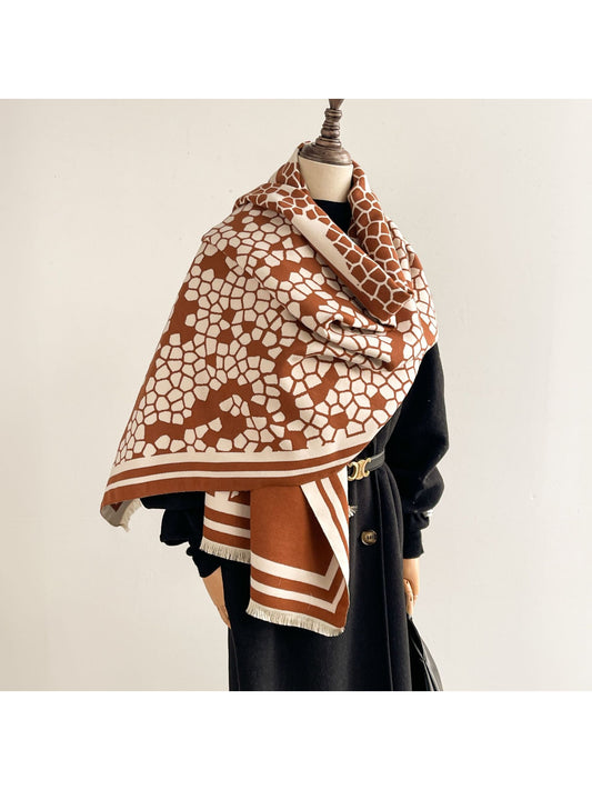 Scarvii - Reversible Retro Geometric Pattern Print Scarf & Shawl