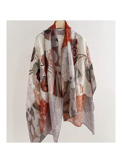 Scarvii - Vibrant Oil-Painting Style Abstract Scarf