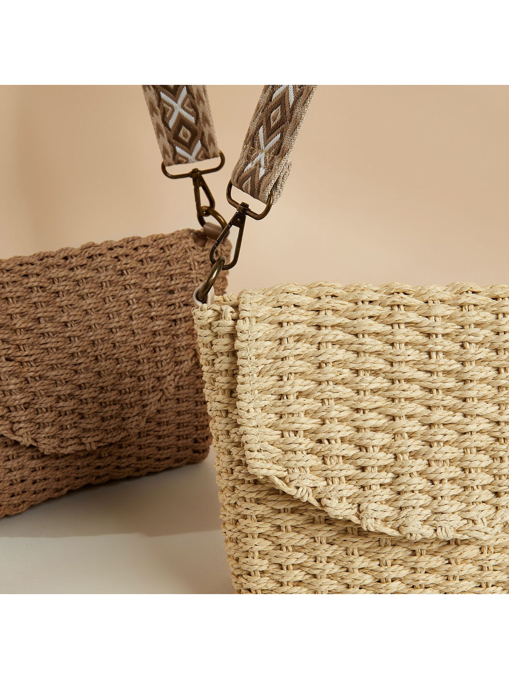 Cosbai - Flap Front Woven Crossbody Bag - image 4