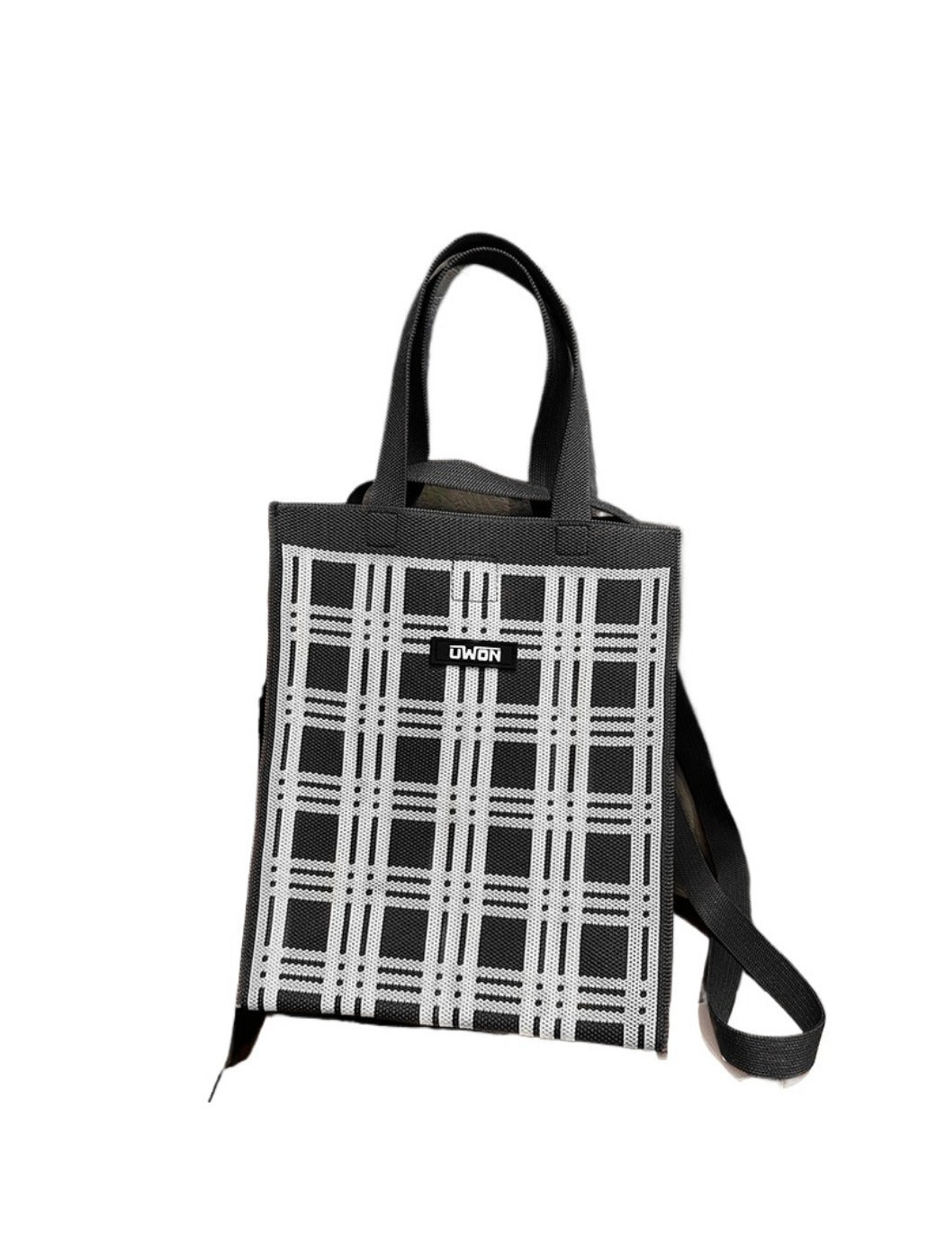 Cosbai - Black & White Large Capacity Tote Bag - Bold & Spacious