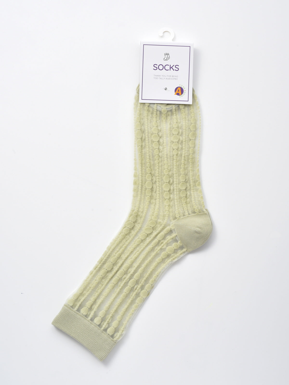 Rufia - Polka Dot & Striped Sheer Crew Socks