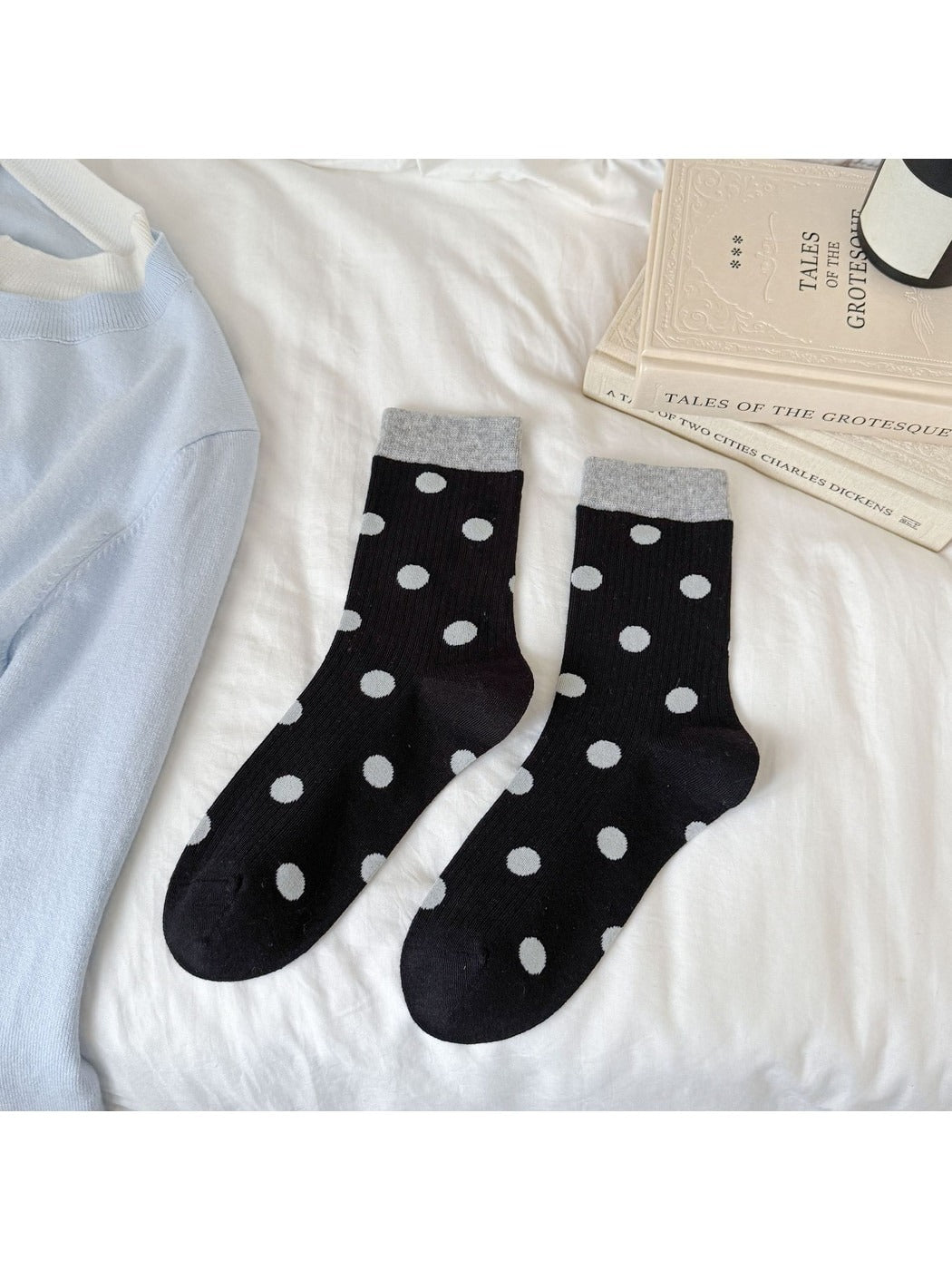 Rufia - Polka Dot Color Block Crew Socks