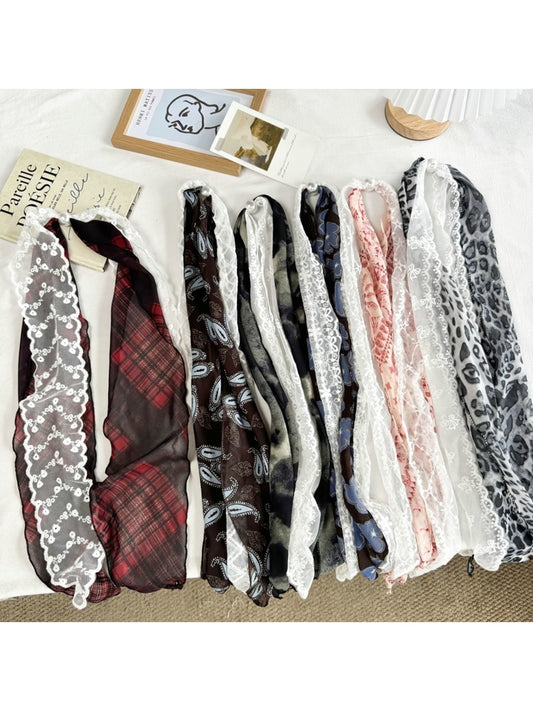 Scarvii - Fashion Lace Patchwork Long Narrow Scarf