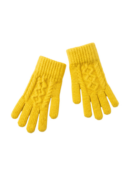 Gloving - Cable-Knit Ribbed Full Finger Gloves