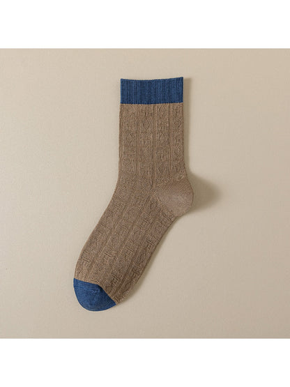 Rufia - Geometric Print Ribbed Crew Socks