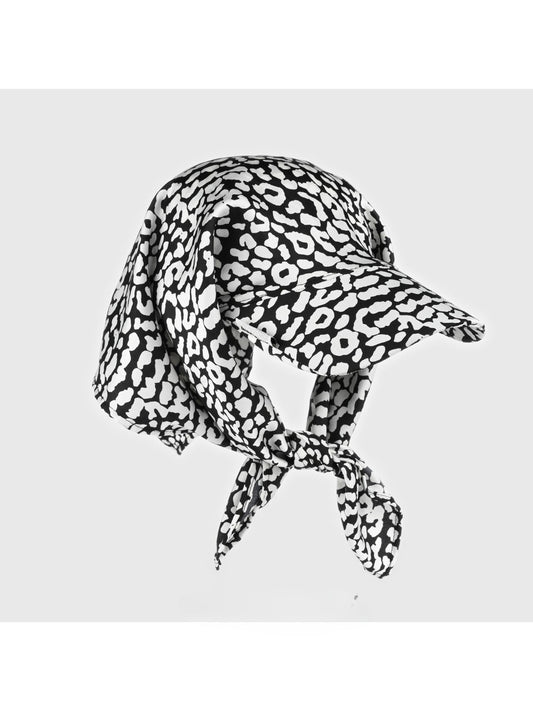 Haila Black and White Leopard Print Baseball Cap product image