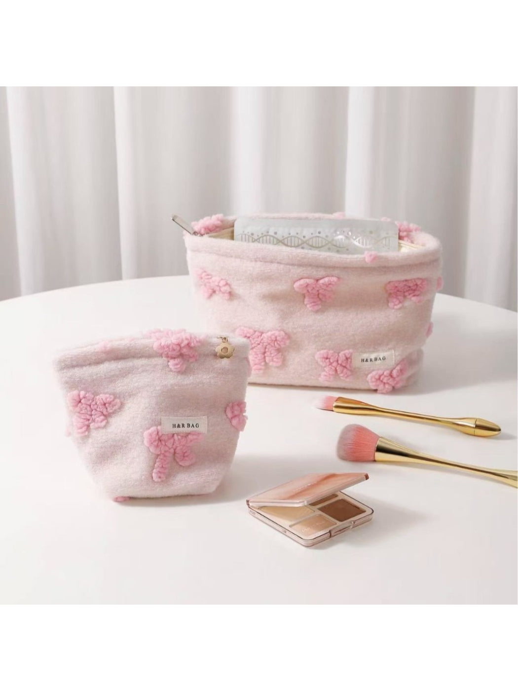 Cosbai - Teddy Bow Cosmetic Bag