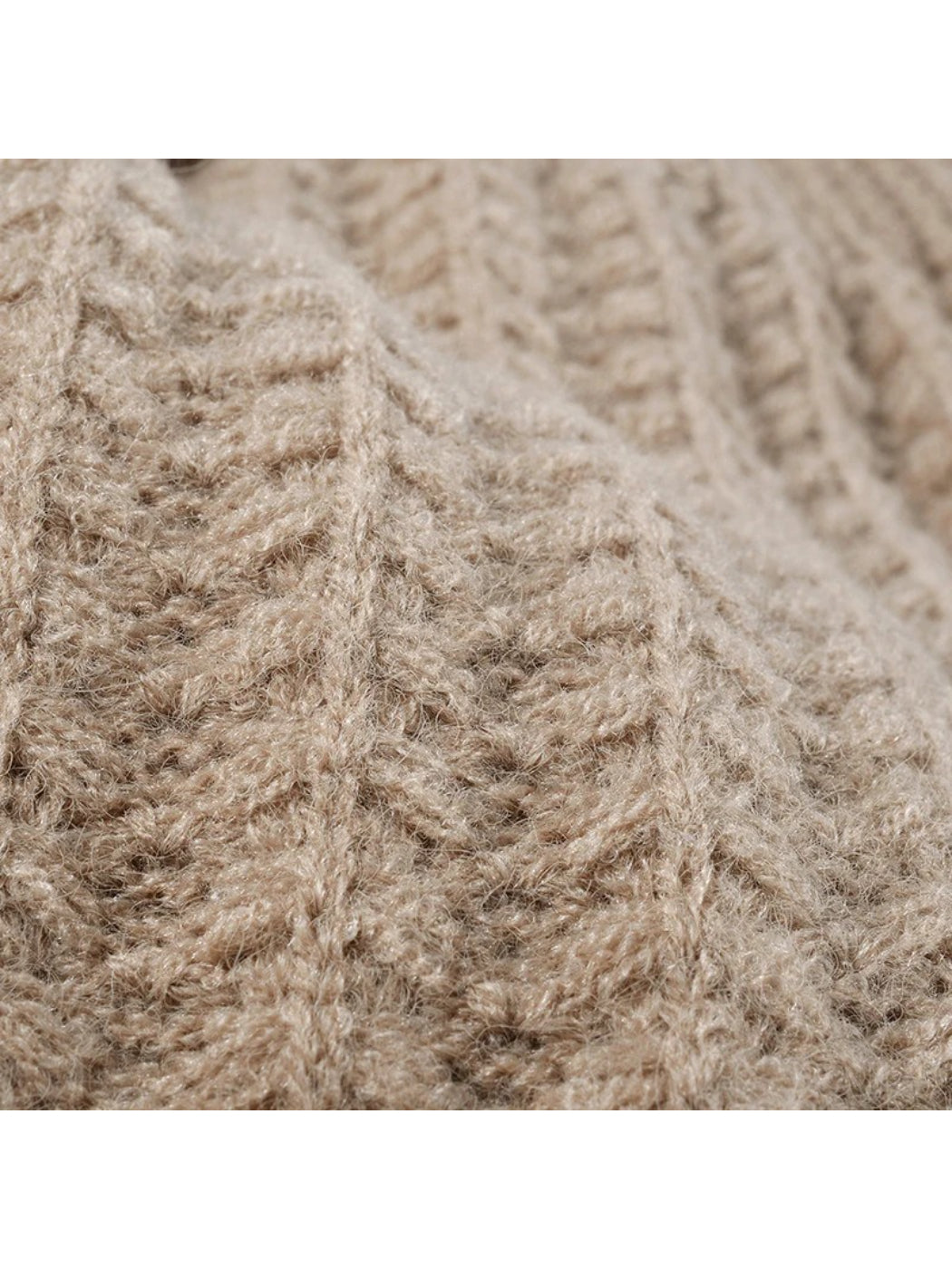 Haila - Fuzzy Textured Rib Knit Cuffed Beanie