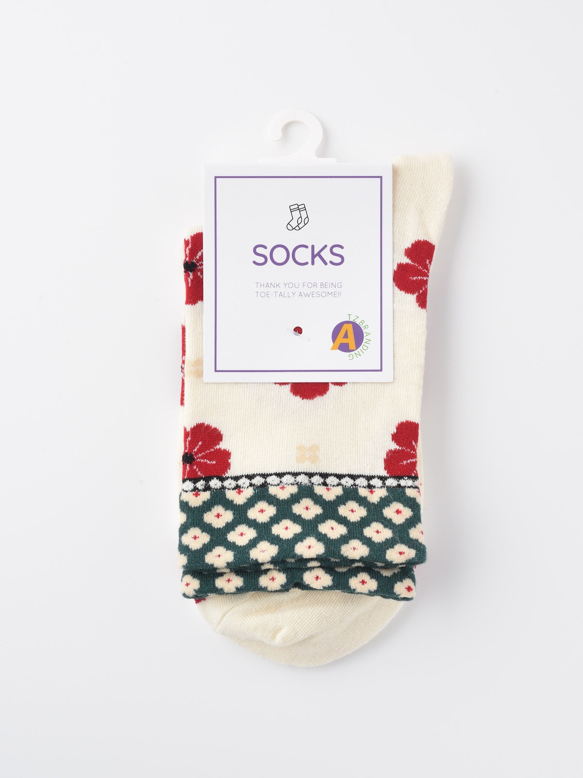 Rufia - Colorful Floral Pattern Mid-Calf Socks