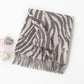 Scarvii - Gray Zebra Print Tassel Scarf