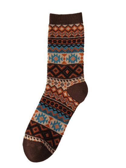 Rufia - Boho Retro Mid-Calf Winter Socks for Girls