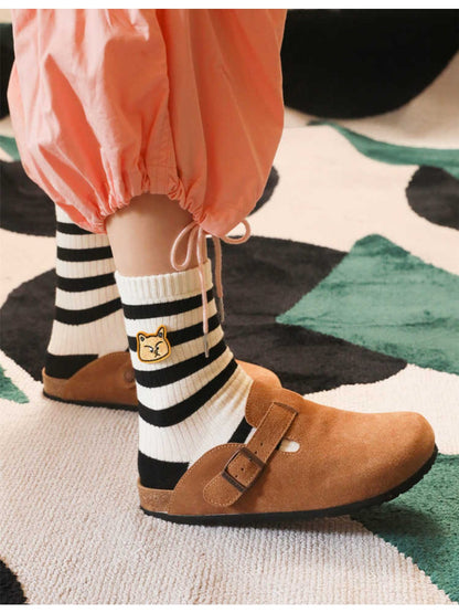 Rufia - Bow & Patchwork Lace Trim Ankle Socks