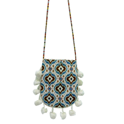 Cosbai - Retro Atlas-Pattern Knit Shoulder Bag - Vintage & Practical